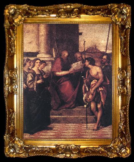 framed  Sebastiano del Piombo San Giovanni Crisostomo and Saints, ta009-2